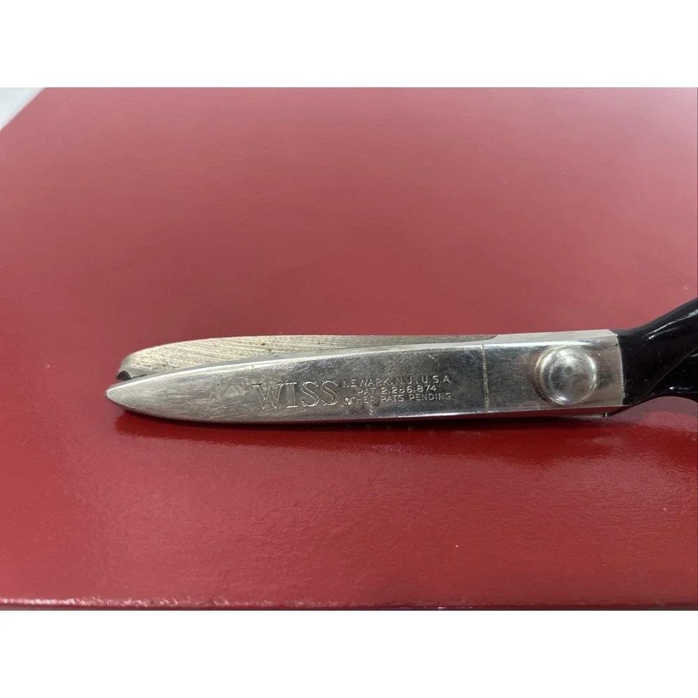 Vintage Wiss Pinking Shears Model A Black Handle Made in USA Sewing Tool Zig Zag